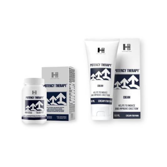 Pachet pentru bărbați: Capsule SHS Potency Therapy, 60 buc + Cremă SHS Potency Therapy, 50 ml