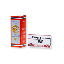 Pachet pentru bărbați: Capsule potență Power V8, 4 buc + Spray Super Dooz 34000, 45 ml