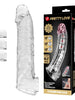 Manșon realist PRETTY LOVE Silas, cu 3 inserții detașabile pentru ajustarea adâncimii, inel pentru testicule, transparent, 26 cm