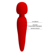 Aparat de masaj tip Hitachi PRETTY LOVE Meredith, 7 funcții de vibrație, design elegant, rezistent la apă, din silicon moale, culoare roșu
