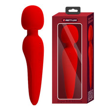 Aparat de masaj tip Hitachi PRETTY LOVE Meredith, 7 funcții de vibrație, design elegant, rezistent la apă, din silicon moale, culoare roșu