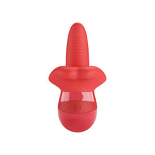 Stimulator clitoris PRETTY LOVE Obelia, cu 10 funcții de vibrație, simulare sex oral, material fin și realist, culoare roșu, 13.8 cm