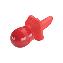 Stimulator clitoris PRETTY LOVE Obelia, cu 10 funcții de vibrație, simulare sex oral, material fin și realist, culoare roșu, 13.8 cm