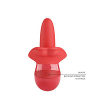 Stimulator clitoris PRETTY LOVE Obelia, cu 10 funcții de vibrație, simulare sex oral, material fin și realist, culoare roșu, 13.8 cm