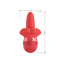 Stimulator clitoris PRETTY LOVE Obelia, cu 10 funcții de vibrație, simulare sex oral, material fin și realist, culoare roșu, 13.8 cm