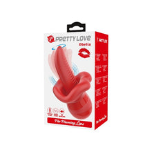 Stimulator clitoris PRETTY LOVE Obelia, cu 10 funcții de vibrație, simulare sex oral, material fin și realist, culoare roșu, 13.8 cm