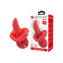 Stimulator clitoris PRETTY LOVE Obelia, cu 10 funcții de vibrație, simulare sex oral, material fin și realist, culoare roșu, 13.8 cm