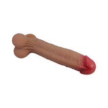 Dildo realist cu testicule PRETTY LOVE Orson Ultra Realistic, cu testicule și ventuză, material moale și flexibil, lungime inserabilă 22 cm, diametru 5,8 cm, culoarea pielii