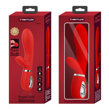 Vibrator rabbit PRETTY LOVE Thomas, pentru punctul G, 7 funcții de vibrație, din silicon moale, culoare roșu cu argintiu