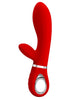 Vibrator rabbit PRETTY LOVE Thomas, pentru punctul G, 7 funcții de vibrație, din silicon moale, culoare roșu cu argintiu
