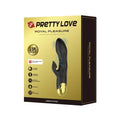 Vibrator stimulator Pretty Love - Naughty Play Royal Pleasure, cu 7 functii de vibrare si 7 de aspirare, incarcare USB, din silicon, negru