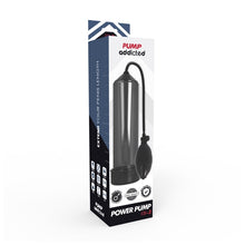 Pompa manuala PUMP ADDICTED - Power RX3 BLACK,  pentru marirea penisului si imbunatatirea performantelor sexuale, ajustabila, cu masturbator, culoare neagra, 23 cm