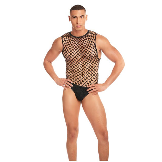 Set lenjerie erotica barbati Rainbow Party, 2 piese, negru, S/M