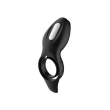 Inel pentru penis B-SERIES Penis Ring Licking Vibrations, cu telecomandă și stimulator cu funcție de simulare sex oral, negru