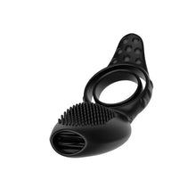Inel pentru penis B-SERIES Penis Ring Licking Vibrations, cu telecomandă și stimulator cu funcție de simulare sex oral, negru