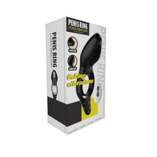 Inel pentru penis B-SERIES Penis Ring Licking Vibrations, cu telecomandă și stimulator cu funcție de simulare sex oral, negru