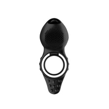 Inel pentru penis B-SERIES Penis Ring Licking Vibrations, cu telecomandă și stimulator cu funcție de simulare sex oral, negru