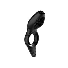 Inel pentru penis B-SERIES Penis Ring Licking Vibrations, cu telecomandă și stimulator cu funcție de simulare sex oral, negru