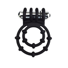 Inel vibrator RevRings - Double Vibrating Cock Ring, pentru imbunatatirea performatelor sexuale, Negru