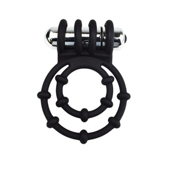 Inel vibrator RevRings - Double Vibrating Cock Ring, pentru imbunatatirea performatelor sexuale, Negru