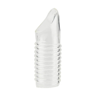 Manson RevSleeves - Ribbed Penis Sleeve with Ball Loop, pentru stimulare intensă și ingroșare, transparent