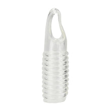 Manson RevSleeves - Ribbed Penis Sleeve with Ball Loop, pentru stimulare intensă și ingroșare, transparent