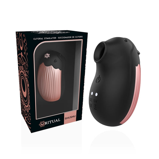 Vibrator stimulator RITHUAL SHUSHU, 10 funcții de vibrații, Negru
