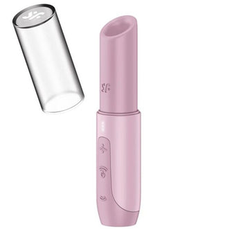 Stimulator clitoris SATISFYER SECRET KISS, design discret și compact, 11 funcții de vibrație, 3 viteze, rezistent la apă IPX7, roz