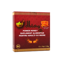Diblong Power Honey - supliment alimentar pentru adulți cu miere și asocieri de plante care susțin sănătatea sexuală și funcția de reproducere, 12 x 10g