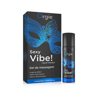 Gel ORGIE Sexy Vibe! Liquid Vibrator, pentru stimulare clitoris si excitare, efect incalzire si furnicaturi, albastru, 15 ml