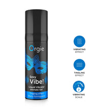 Gel ORGIE Sexy Vibe! Liquid Vibrator, pentru stimulare clitoris si excitare, efect incalzire si furnicaturi, albastru, 15 ml