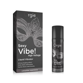 Gel ORGIE Sexy Vibe! Liquid Vibrator - High Voltage, pentru stimulare clitoris si excitare, efect incalzire si furnicaturi, negru, 15 ml