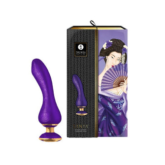 Vibrator Shunga - Sanya Purple, cu lumini sincronizate, silentios si discret, 10 functii de vibrare,18.5 cm, mov