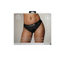 Ham strap-on tip chilot OUCH! Vibrating Strap-On Hipster, compatibil cu majoritatea dildo-urilor, vibrator bullet inclus, negru, mărime M/L