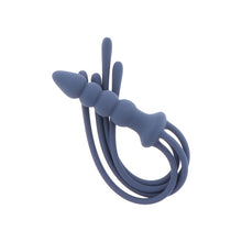 Plug anal cu bici TABOOM - Whip & Plug, din silicon, albastru