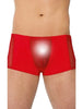 Boxeri sexy SOFTLINE Shorts 4515, lenjerie erotică pentru bărbați cu secțiune frontală din plasă, culoare roșu, mărime L