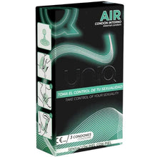 Prezervative pentru femei UNIQ- AIR, negru cu verde, 3 buc