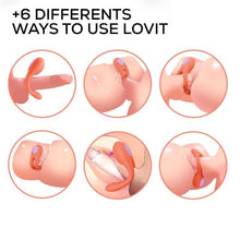 Vibrator pentru cupluri INTOYOU Lovit, control prin telecomandă, 10 funcții de vibrație, din silicon moale, rezistent la apă, portocaliu, 11.5 cm