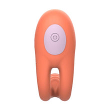 Vibrator pentru cupluri INTOYOU Lovit, control prin telecomandă, 10 funcții de vibrație, din silicon moale, rezistent la apă, portocaliu, 11.5 cm
