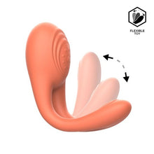 Vibrator pentru cupluri INTOYOU Lovit, control prin telecomandă, 10 funcții de vibrație, din silicon moale, rezistent la apă, portocaliu, 11.5 cm