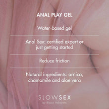 Gel Slow Sex by Bijoux Indiscrets ANAL PLAY, pentru relaxare anala, pe baza de apa, aroma Cocos, 30 ml