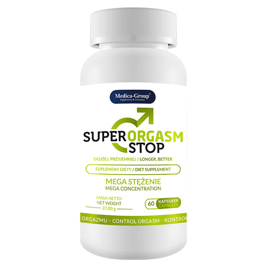 Capsule MEDICA-GROUP Super Orgasm Stop, pentru întârzierea ejaculării, cu maca și ginseng, 60 buc