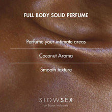 Parfum solid Slow Sex by Bijoux Indiscrets FULL BODY, aroma Cocos, 8 gr