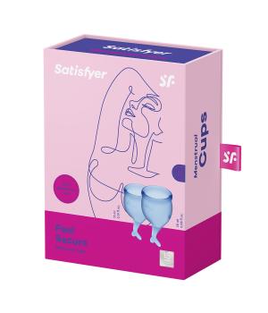 Cupa menstruala, Satisfyer Feel Secure, culoare albastru, 1 cutie x 2 buc