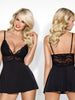 Lenjerie babydoll Obsessive, 810-BAB-1, Negru, S/M