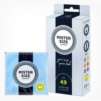 Prezervative ultra subtiri, Mister Size, marime 49 mm, 1 cutie x 10 buc