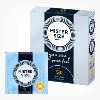 Prezervative ultra subtiri, Mister Size, marime 53 mm, 1 cutie x 3 buc