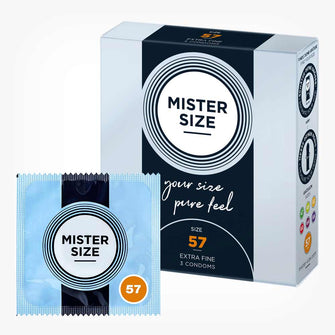 Prezervative ultra subtiri, Mister Size, marime 57 mm, 1 cutie x 3 buc