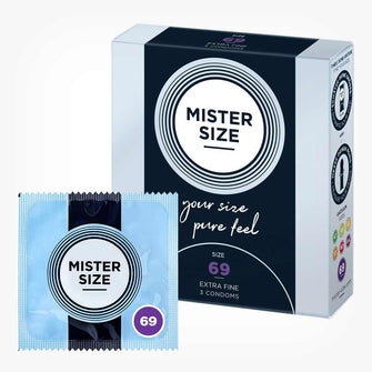 Prezervative ultra subtiri, Mister Size, marime 69 mm, 1 cutie x 3 buc