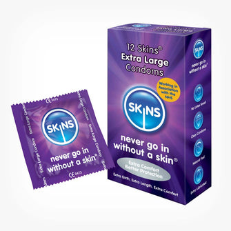 Prezervative Skins Extra Large XL, marime 57 mm, din latex natural, 1 cutie x 12 buc